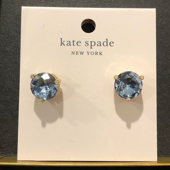 KATE SPADE Light Blue ‘Rise and Shine’ Blue and Gold Earrings - Picture 7 of 7